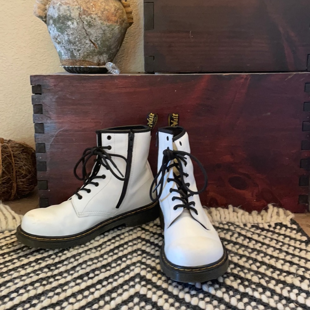 Dr. Marten boots, White, size US 6 Male and 8 women’s.